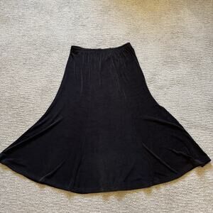 Artex 36” Midi Maxi Skirt Womens XL Black Traveler Pull On Elastic Waist Stretch